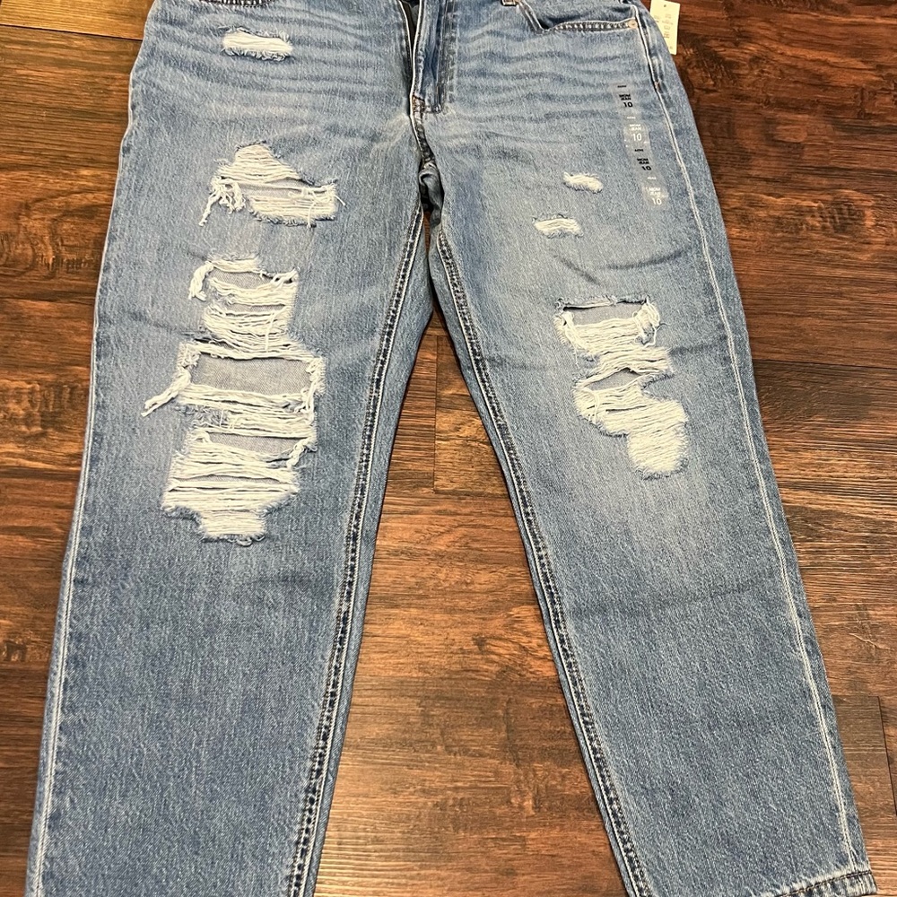 Distressed Blue Jeans